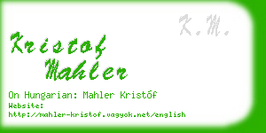 kristof mahler business card
