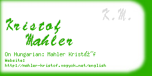 kristof mahler business card